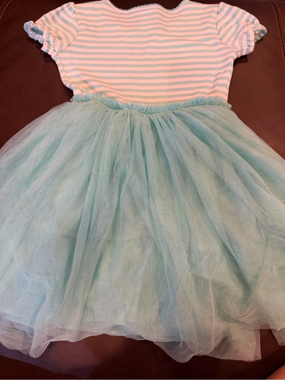 Gymboree Mint and White Striped Girls Top with Ribbon